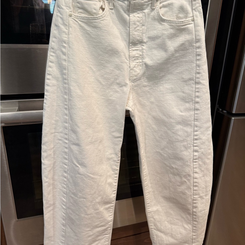 Mother Ecru Half Pipe Jeans